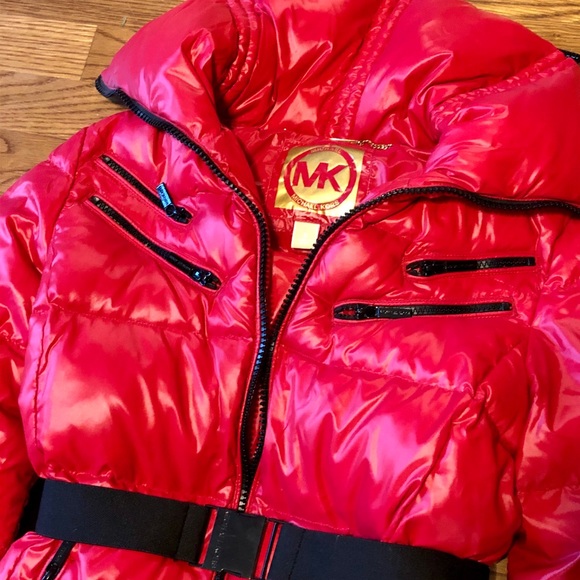 Red Michael Kors Puffer Jacket (Small) - Picture 3 of 6